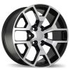 Replika R162 Black W Gloss Machined face Chevrolet